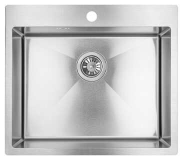 LAVEO nerūsējošā tērauda virtuves izlietne MARMARA 510x590x200mm ar sifonu